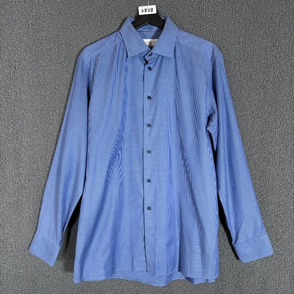 Eton Signature Twill Cotton Contemporary Button Up Shirt - Men's Size 42/16.5 - Picture 2 of 10